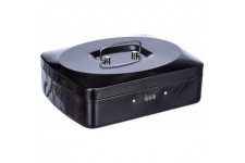 146321Z,Coffret a  monnaie, taille 4 noir/blanc avec serrure a  combinaison 25x19x9 cm