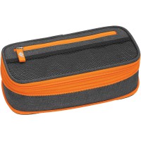 Trousse scolaire stretch Neon gris/orange fluo, 24244066