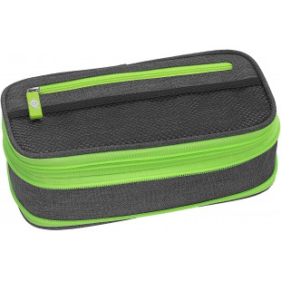 Trousse scolaire stretch Neon gris/vert fluo