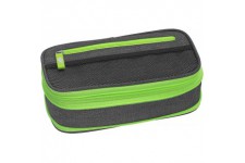Trousse scolaire stretch Neon gris/vert fluo