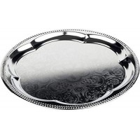 393 Lot de 48 plateaux ronds avec bord roule et surface decoree Ø 35 cm
