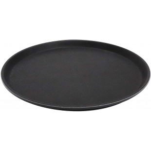  tray "Gastro", plateau de service noir, plateau en GRP avec surface antiderapante, Ø 35,5 x hauteur 2 cm, noir