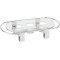 APS 35065 Chauffe-Plat, 3 bougies 34 x 18 cm, h :6 cm, plateau en verre et metal chrome