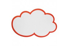 UMZ WM Lot de 20 cartes en forme de nuage 14 x 23 cm (Blanc/rouge)