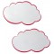 cartes de presentation autocollantes en forme de nuage-dimensions: 100 x 60 mm blanc avec contour rouge-lot de 20