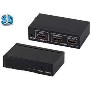 ® - Professional - Repartiteur HDMI, 1 entree 2 Sorties avec Bloc d'alimentation, 4K2K, 3D, VER1.4.