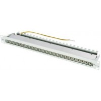 Telegartner 19-inch Patch Panel MPP24-HS K Cat.6A 1U - Baies de branchements (RJ45, Cat6a, Gris, 1U, 482,6 mm, 44 mm)