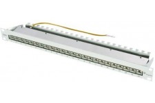 Telegartner 19-inch Patch Panel MPP24-HS K Cat.6A 1U - Baies de branchements (RJ45, Cat6a, Gris, 1U, 482,6 mm, 44 mm)