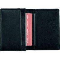 Visitenkartenetui aus feinem Nappaleder, mit 3 Facher fur ca. 30 Visiten- Oder Kreditkarten Porte-Cartes de Visite, 11 cm, Noir 