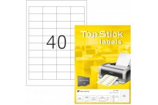 TopStick - Pochette de 4000 etiquettes autocollantes multi-usages (48,5 x 25,4 mm) Personnalisables et imprimables, Impression l