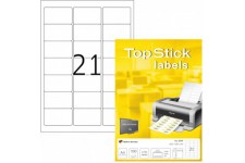 TopStick - Pochette de 2100 etiquettes d'adressage autocollantes (63,5 x 38,1 mm) Personnalisables et imprimables, Impression la