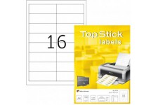 TopStick - Pochette de 1600 etiquettes autocollantes multi-usages (96,5 x 33,9 mm) Personnalisables et imprimables, Impression l