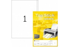 TopStick - Pochette de 100 etiquettes autocollantes multi-usages (200 x 297 mm) Personnalisables et imprimables, Impression lase