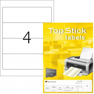 TopStick - Pochette de 400 etiquettes autocollantes pour classeur a  levier (192 x 61 mm) Personnalisables et imprimables, Impre