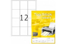 TopStick - Pochette de 1200 etiquettes autocollantes multi-usages (63,5 x 72 mm) Personnalisables et imprimables, Impression las