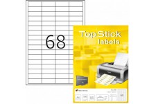 TopStick - Pochette de 6800 etiquettes autocollantes multi-usages (48,5 x 16,9 mm) Personnalisables et imprimables, Impression l