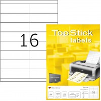 TopStick - Pochette de 1600 etiquettes autocollantes multi-usages (105 x 33,8 mm) Personnalisables et imprimables, Impression la