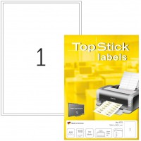 TopStick - Pochette de 100 etiquettes autocollantes multi-usages (199,6 x 289,1 mm) Personnalisables et imprimables, Impression 