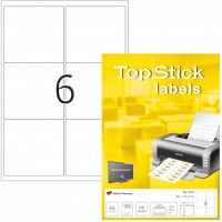 TopStick - Pochette de 600 etiquettes autocollantes multi-usages (99,1 x 93,1 mm) Personnalisables et imprimables, Impression la