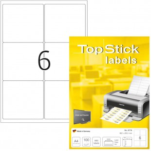 TopStick - Pochette de 600 etiquettes autocollantes multi-usages (99,1 x 93,1 mm) Personnalisables et imprimables, Impression la