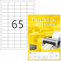 TopStick - Pochette de 6500 etiquettes d'adressage autocollantes (38,1 x 21,2 mm) Personnalisables et imprimables, Impression la