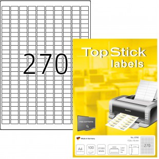TopStick - Pochette de 27000 Etiquettes autocollantes Multi-usages (17,8 x 10 mm) Personnalisables et Imprimables, Impression la