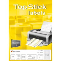TopStick - Pochette de 16000 etiquettes autocollantes multi-usages (22 x 12 mm) Personnalisables et imprimables, Impression lase