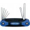 50813406280 Cles males coudees, Argent/Noir/Bleu, Set de 7 pieces
