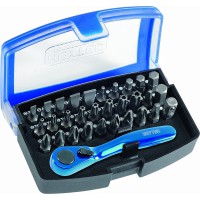 Heytec 50833300000 Embout avec bit cliquet, Bleu/noir/argent, Set de 31 Pieces