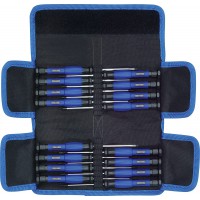 50835000000 Tournevis de mecanicien de haute precision, Bleu/noir/argent, Set de 16 Pieces
