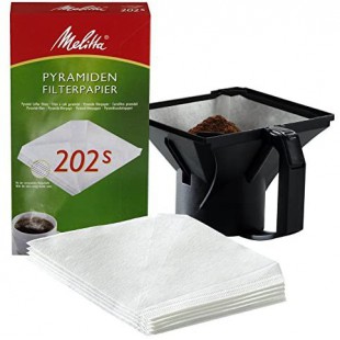 Melitta Papier filtre 202 S pyramide - Blanc (lot de 100)