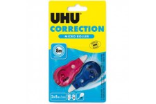 UHU Rollers de correction micro - Ruban correcteur rapide, propre et precis, blanc, lot 2 de 8m x 5mm