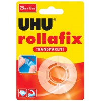 Lot de 12 : UHU Rollafix - Ruban adhesif, transparent, ne jaunit pas, recharge, 25 m x 19 mm