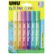 UHU Colle Paillettes, Glitter Glue Shiny, Formule adaptee pour les enfants, Lavable, Blister 6 Tubes 10 ml, Multicolor