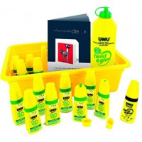 UHU UHU Schoolpack de 12 flacons Twist and Glue + recharge 500ml