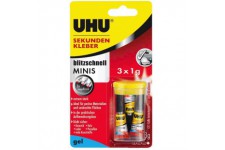 UHU Power Glue Ultra rapide Minis Minis - gel 3 x 1 g Gel
