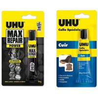 UHU Max Repair, Colle de reparation, Transparent & Colle Speciale Cuir & Chaussures 30g/33ml, Ideale pour reparer les