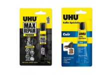UHU Max Repair, Colle de reparation, Transparent & Colle Speciale Cuir & Chaussures 30g/33ml, Ideale pour reparer les