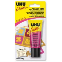 UHU colle Creativ' tissu, feutrine et rubans - souple et resistante, ultra rapide, sans solvants, transparente, tube 38ml