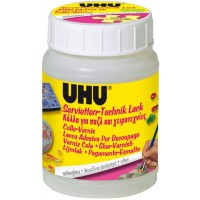 Uhu 36655 Colle Vernis Tous decoupages tous materiaux finition brillante sechage rapide Pot 150 ml