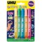 UHU Glitter Glue Glow in the dark, Colle Paillettes, Formule adaptee pour les enfants, Lavable, lot de 5 tubes 10 ml
