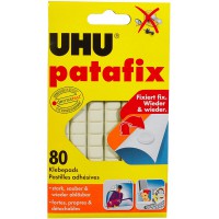 Lot de 12 : UHU Patafix Pastilles adhesives repositionnables decollables Blanc - Lot de 80 pastilles