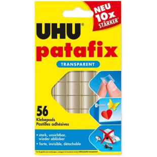 Pastilles adhesives Patafix detachable Transparent Etui de 56