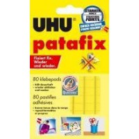 UHU© UHU Patafix Original Lot de 80 pastilles adhesives reutilisables Jaune