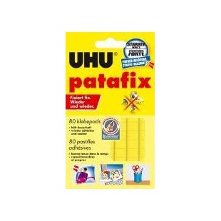 UHU© UHU Patafix Original Lot de 80 pastilles adhesives reutilisables Jaune