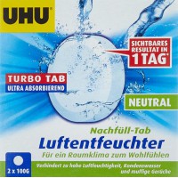 Boite de 2 Recharges de 100g pour absorbeur d'humidite 37355 - L7,6 x H7,6 x P6,2 cm gris blanc