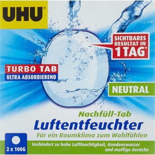 Boite de 2 Recharges de 100g pour absorbeur d'humidite 37355 - L7,6 x H7,6 x P6,2 cm gris blanc