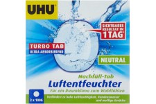 Boite de 2 Recharges de 100g pour absorbeur d'humidite 37355 - L7,6 x H7,6 x P6,2 cm gris blanc