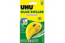 Uhu 50520 Roller de colle Dry&Clean repositionnable, 8,5 m x 6,5 mm