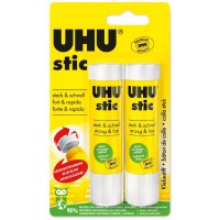 Uhu Stic Baton de Colle Sans Solvant Blanc, 2 x 21g